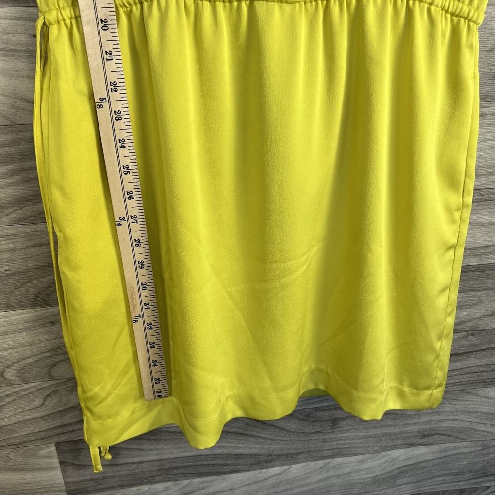 Banana Republic Dress Womens M Yellow Short Sleeve Knee Lenght Bright Tie Waist - Picture 8 of 12